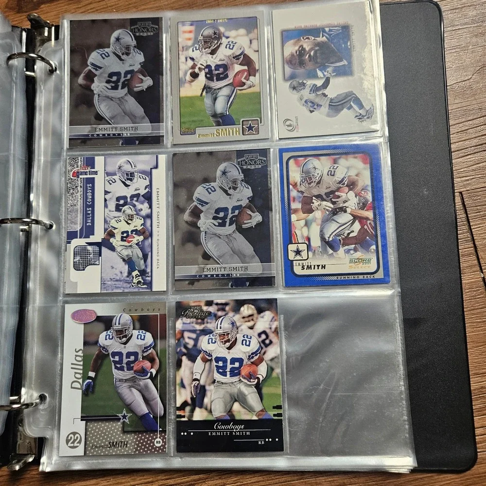Lot of 124 Emmitt Smith Dallas Cowboys Cards Pro Fleer Score Upper Deck 90s